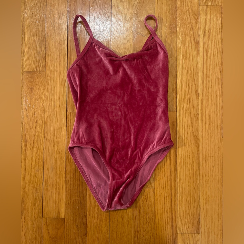 Yumiko Leotard Kids Marissa All Velvet Peony color Fully Front Lined Size 12HC